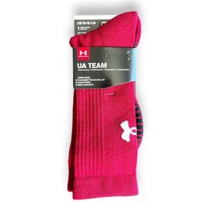 Under Armour Unisex Team Performance Cushioned Crew Socks Cardinal Size Large